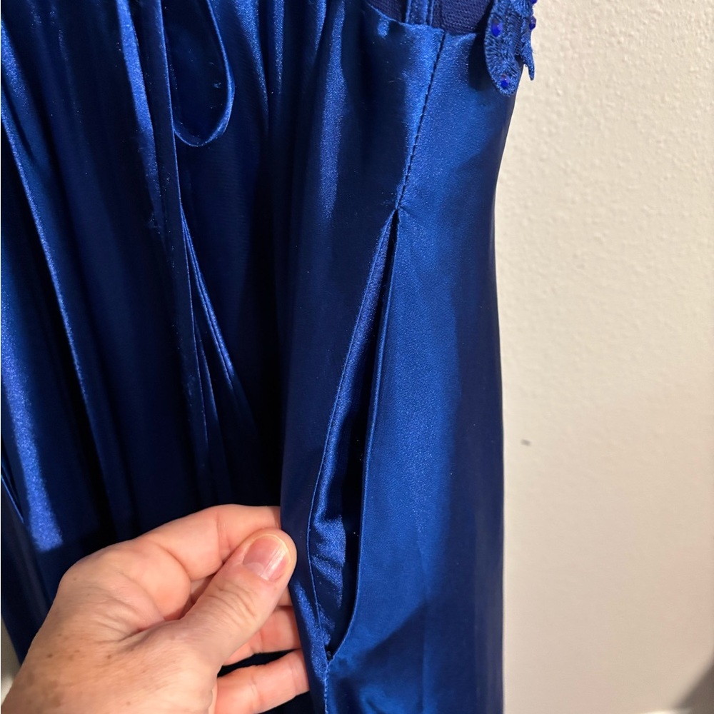Blondie Nites Royal Blue Lace PROM Dress Size 1 - Picture 6 of 8